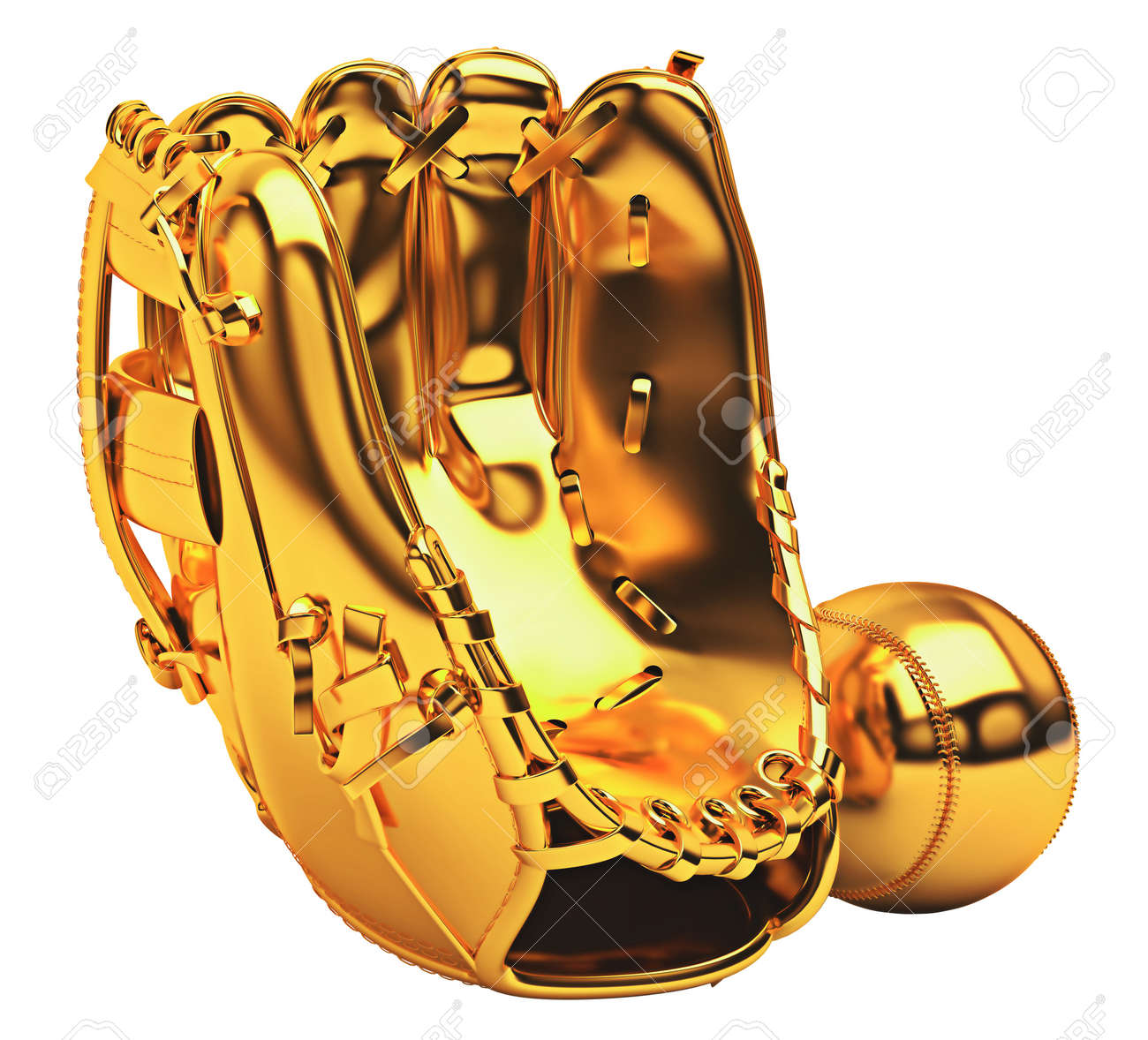 white and gold baseball glove