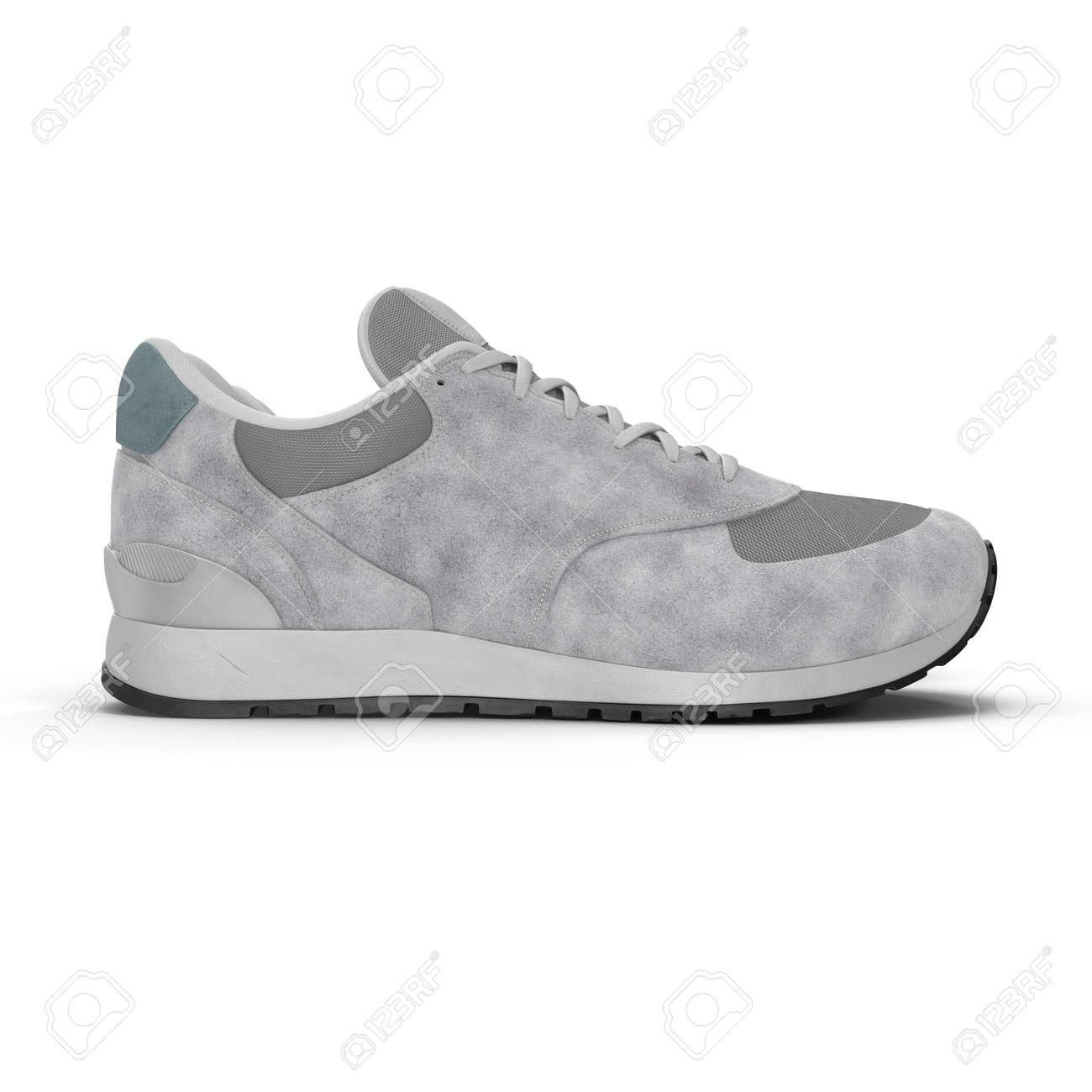 Pair Of Bright Sport Shoes Side View 3d Illustration Stock Photo