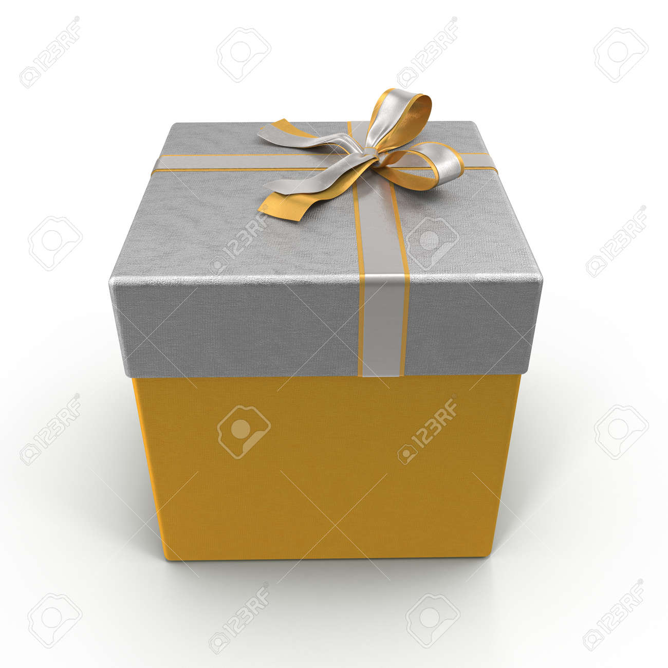 Download Yellow Gift Box With Silver Ribbon On White Background Side Stock Photo Picture And Royalty Free Image Image 77266044 Yellowimages Mockups
