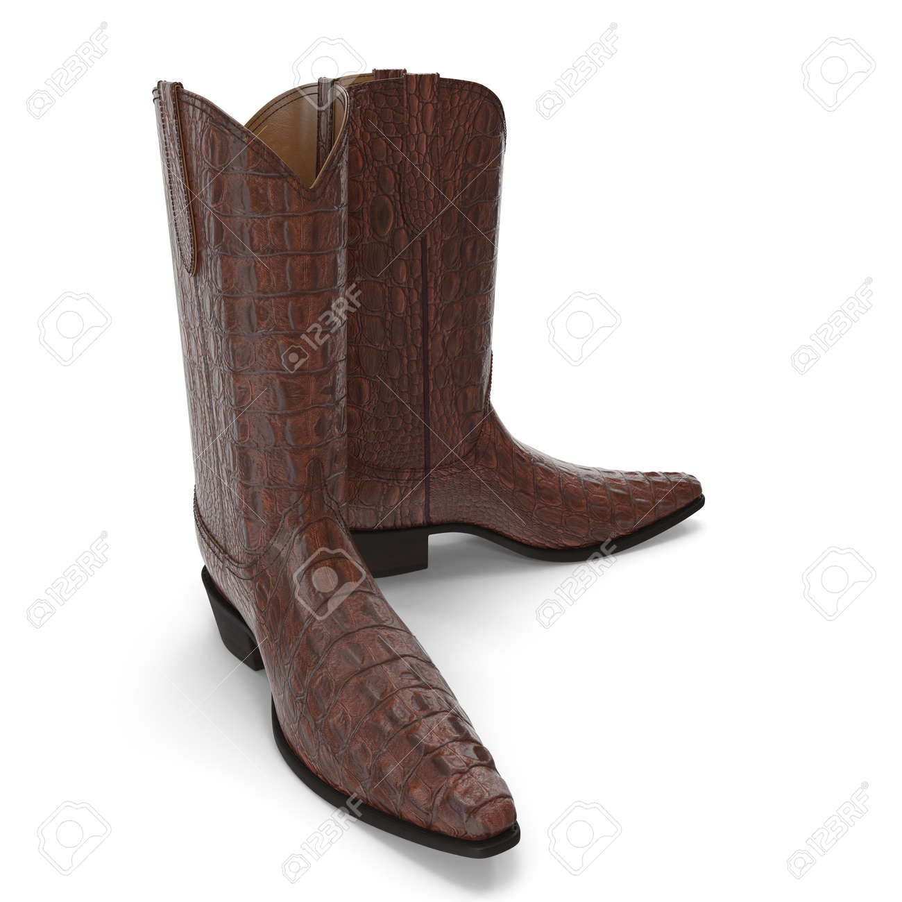 white crocodile boots