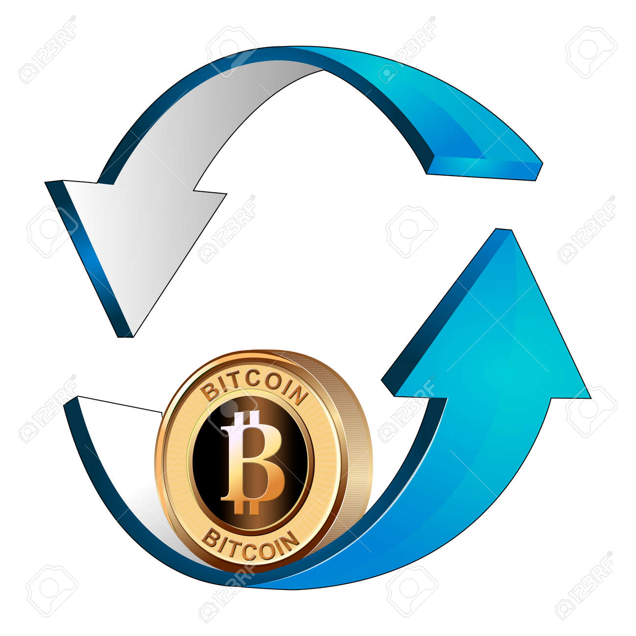 Bitcoin Rolling Arrow Stock Photo, Picture and Royalty Free Image. Image  26572834.