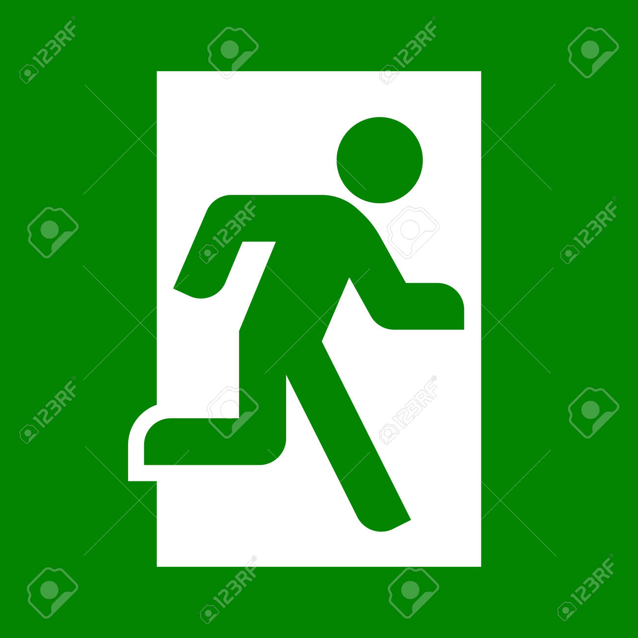 emergency exit sign vector flat illustration royalty free cliparts