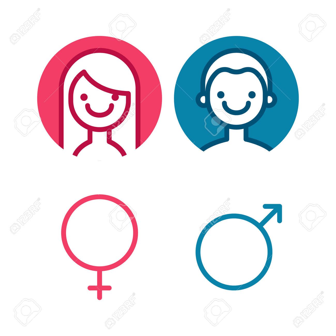 varón vector y el icono femenino el hombre y la mujer wc signo