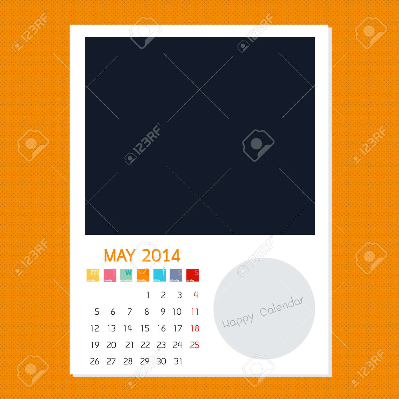 カレンダーの 14 年 5 月 写真フレームの背景のイラスト素材 ベクタ Image カレンダーの 14 年 5 月 写真フレームの背景のイラスト素材 ベクタ Image