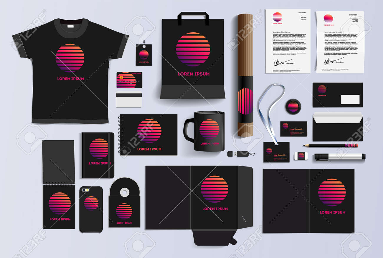 Download Corporate Identity Of The Company Stock Vector Mockup Set Template Royalty Free Cliparts Vectors And Stock Illustration Image 129881960