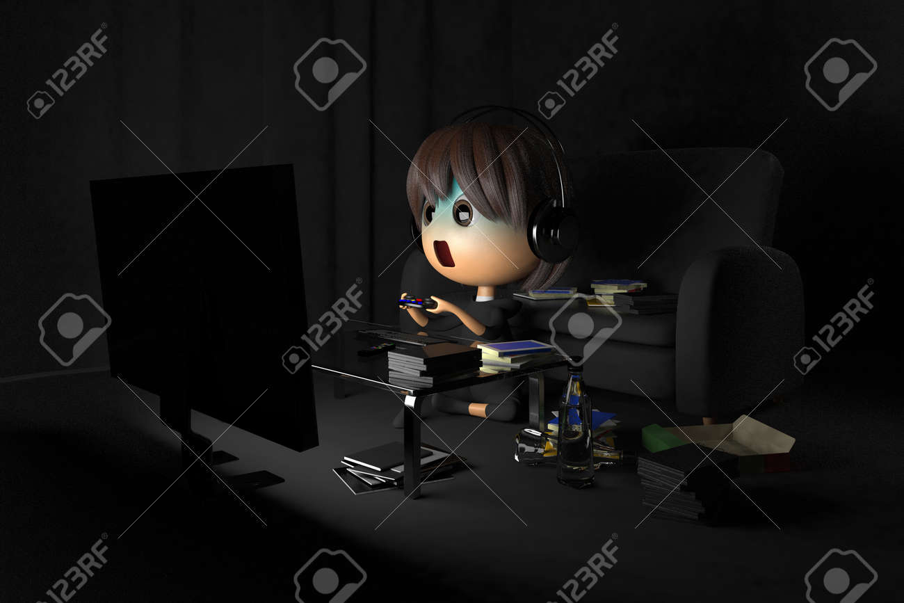 La Persona Que Está Pálida Jugando Un Juego En El Cuarto Oscuro ... La Persona Que Está Pálida Jugando Un Juego En El Cuarto Oscuro ...