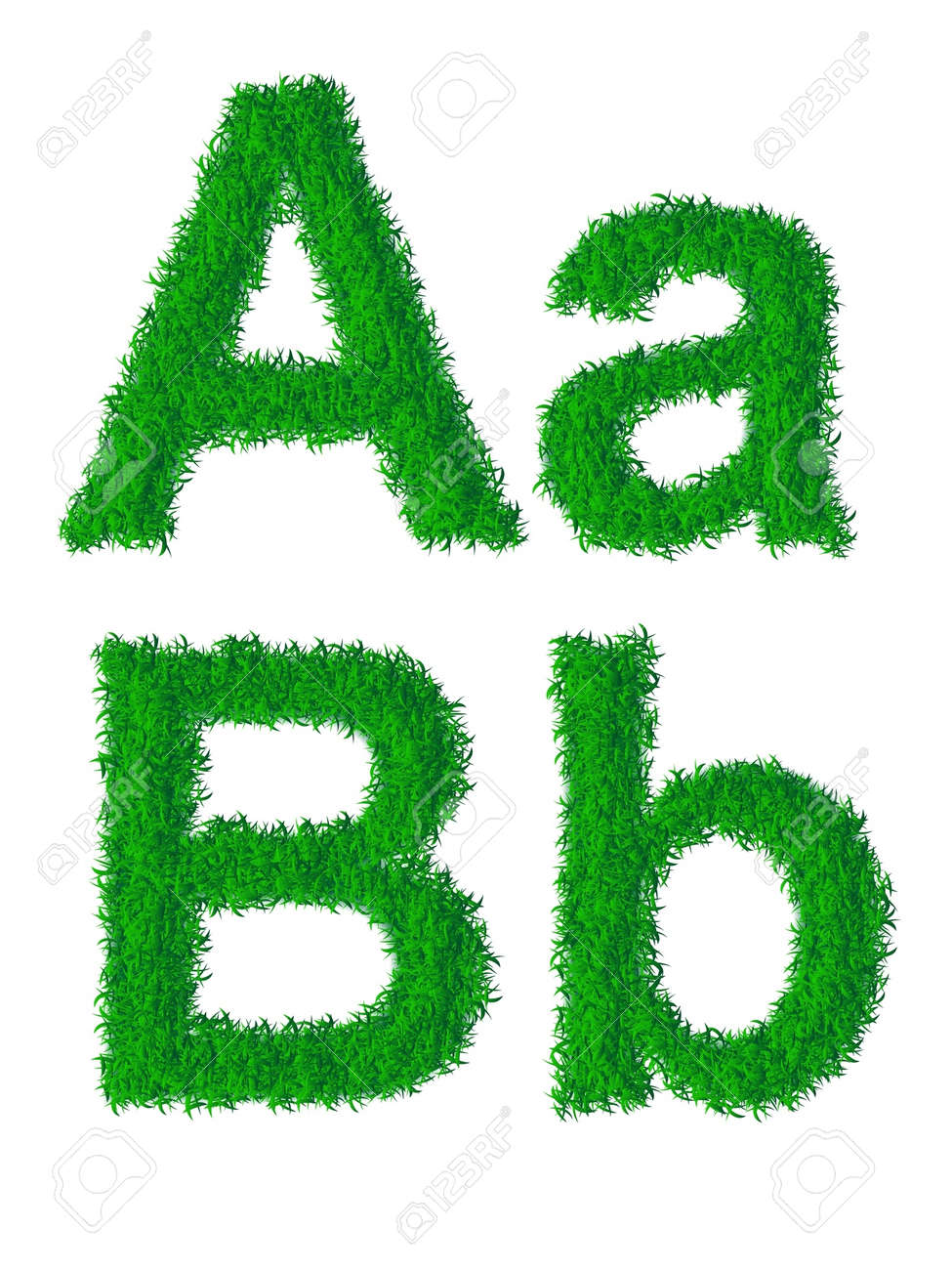 green grass alphabet big and small letters a b royalty free big letter a