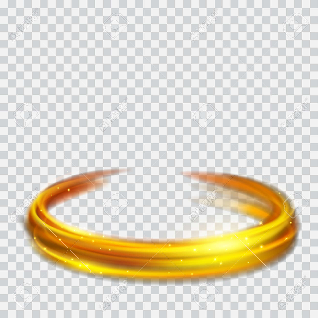 Glowing Fire Rings With Glitter In Gold Colors On Transparent Royalty Free Cliparts Vectors And Stock Illustration Image 80904595