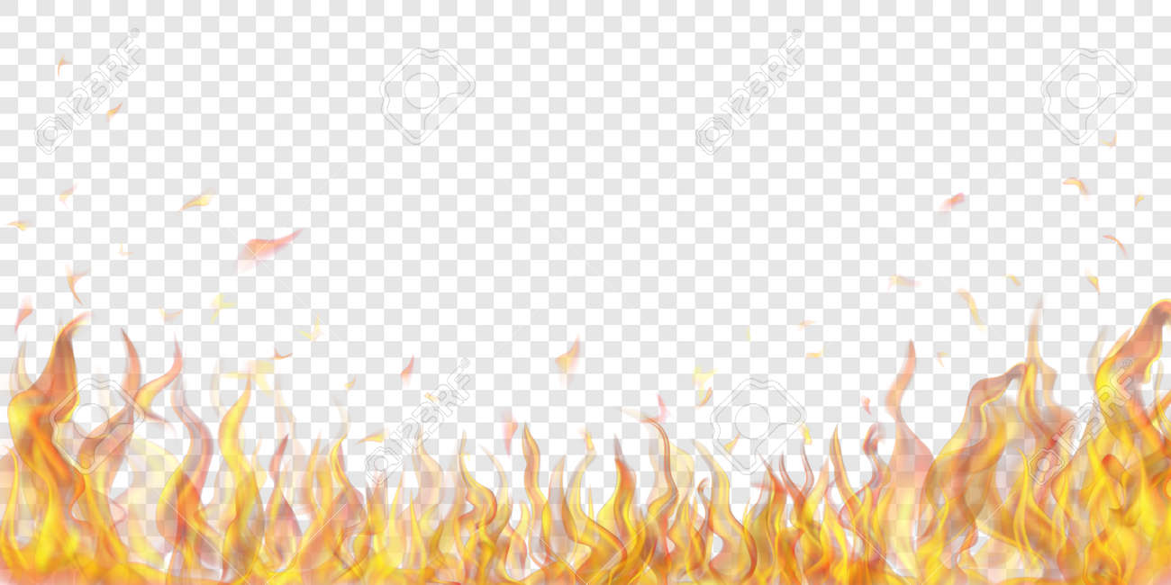 Translucent Fire Flames And Sparks On Transparent Background Royalty Free Cliparts Vectors And Stock Illustration Image 134069061