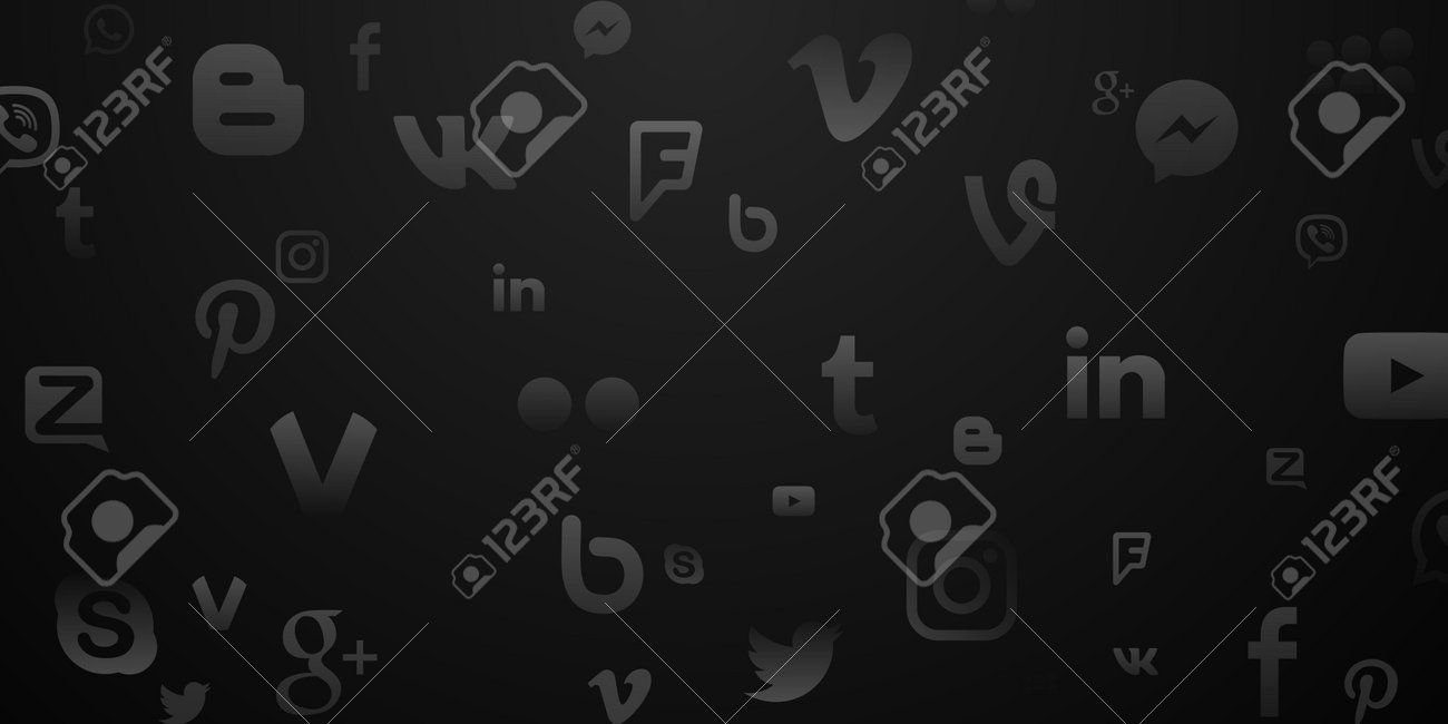 Voronezh Russia January 11 Background Of Popular Social Media Icons In Black And White Colors Youtube Instagram Twitter Facebook Whatsapp Pinterest Snapchat Vimeo Google Skype Viber And Others Stock Photo