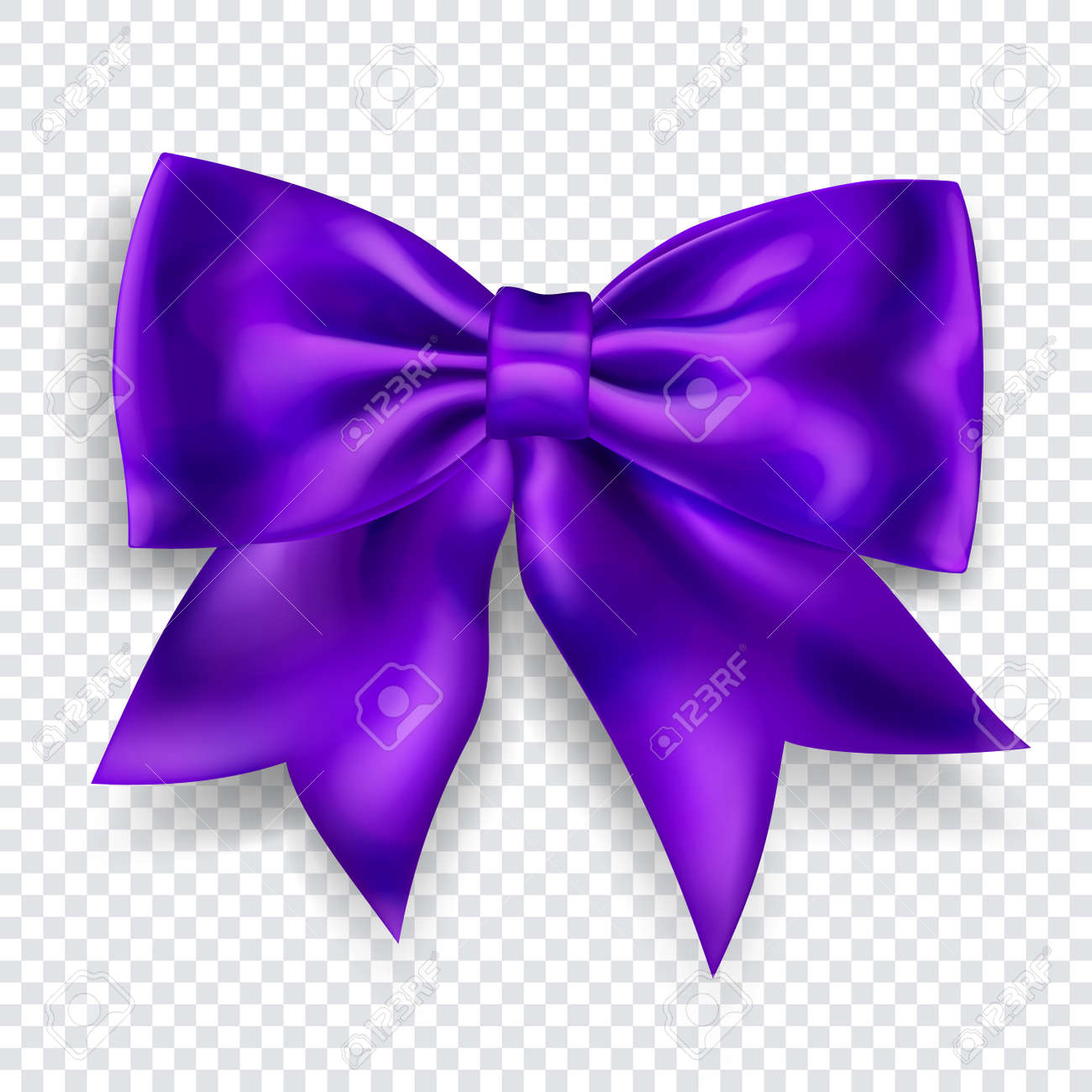 Beautiful big bow made of purple ribbon with shadow on transparent background. Transparency only in vector format - 155653189 Beautiful big bow made of purple ribbon with shadow on transparent background. Transparency only in vector format - 155653189