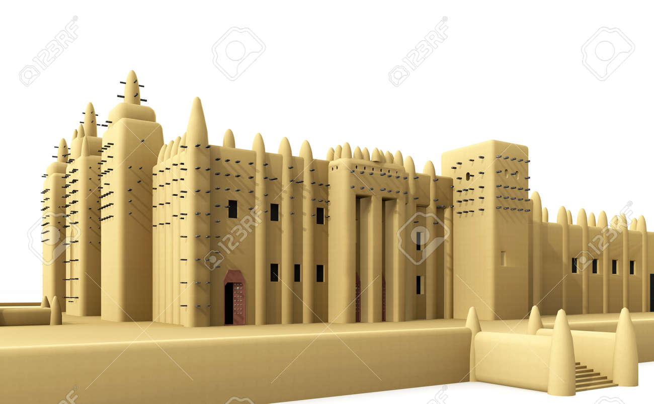 Djenné の大きいモスクは、最大の神聖な粘土の建物とマリ ・ サヘル アーキテクチャのハイライトと見なされます。