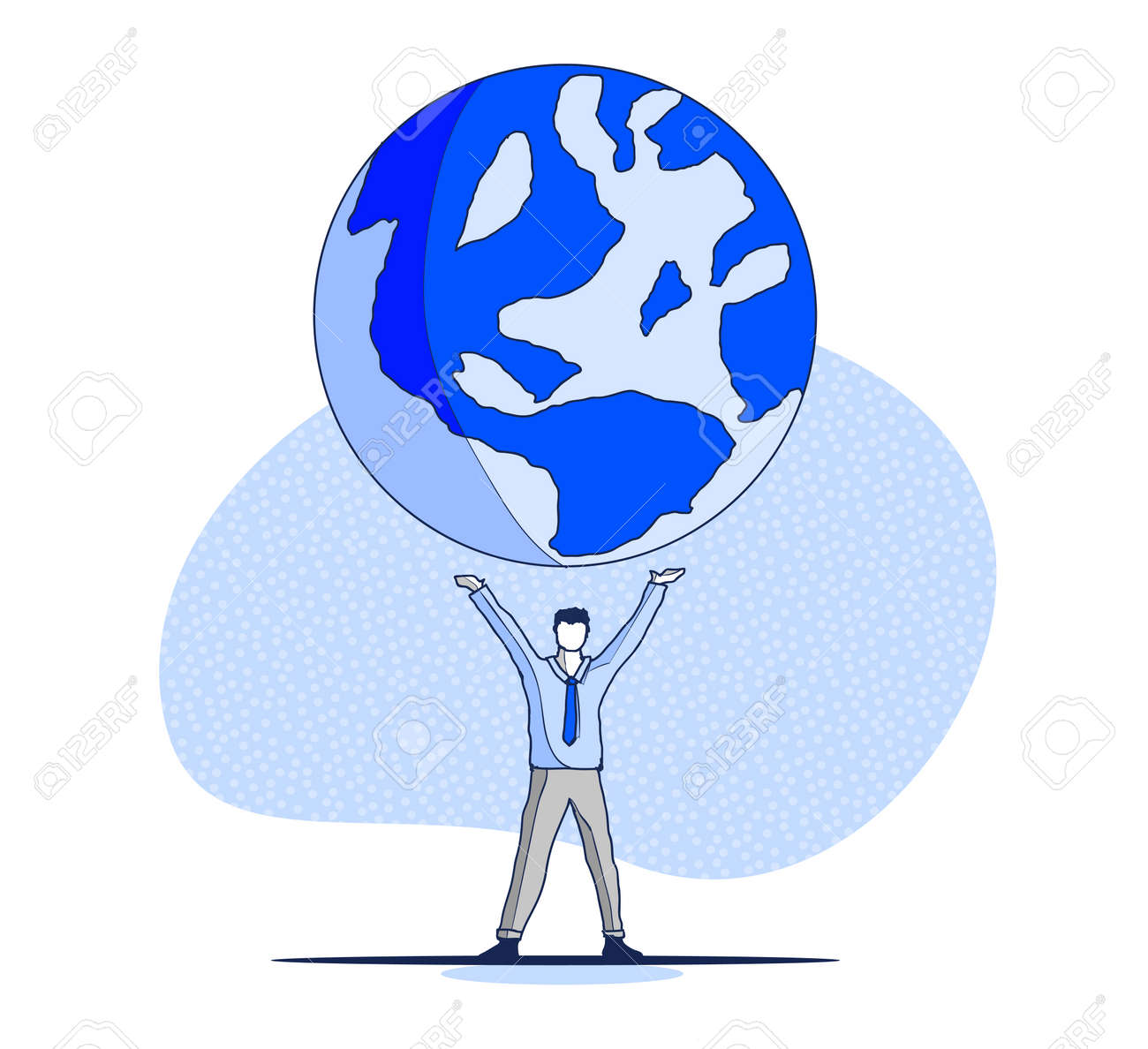 vector hand drawn my planet concept sketch big globe spinning