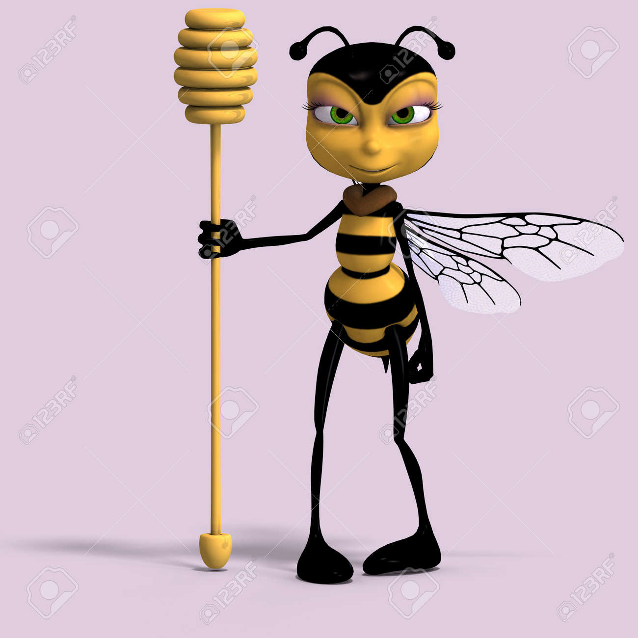Very Sweet Render Of A Honey Bee In Yellow And Black With Clipping Stock Photo Picture And Royalty Free Image Image 5006894