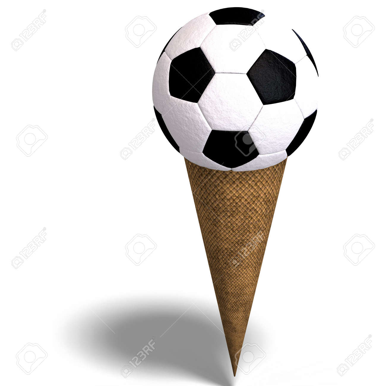 3d Rendering Of A Soccer Ball In An Ice Cream Cone With Clipping Stock Photo Picture And Royalty Free Image Image 5666084