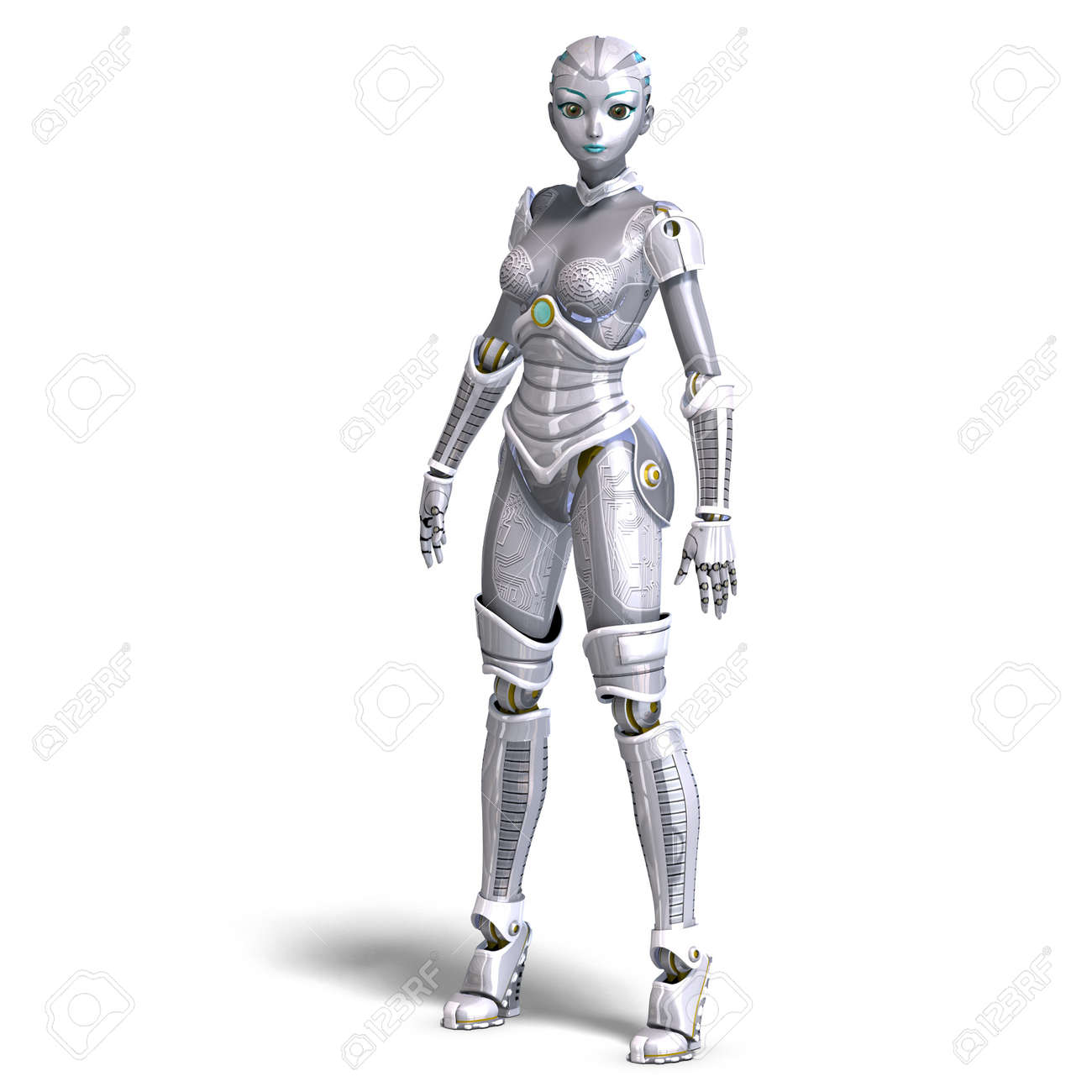 セクシーアンドロイド インテリア 女性体ロボット シルバー メッキ