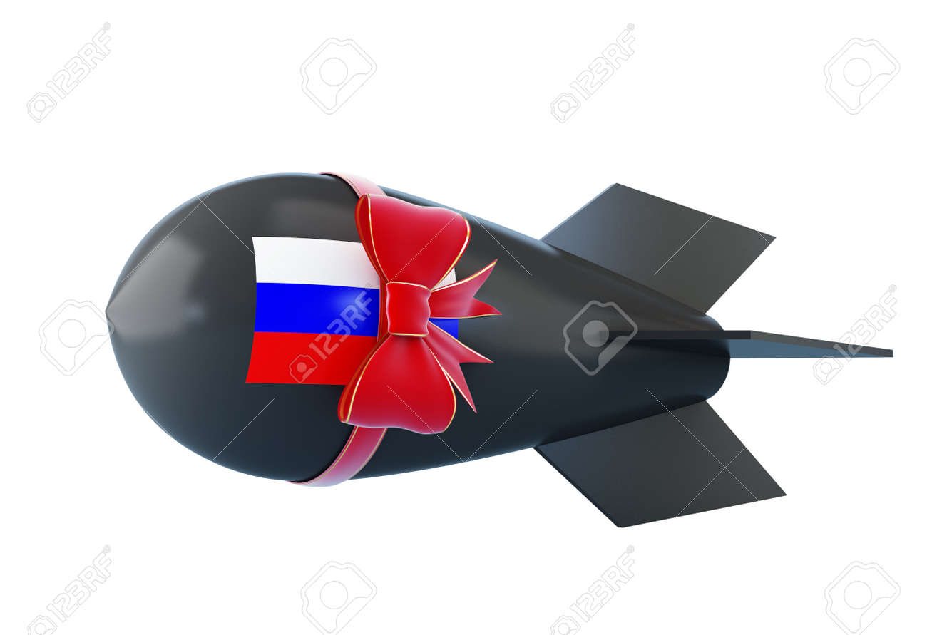 حان الوقت لنقول وداعا 26684084-friendly-russia-gift-bomb-on-a-white-background