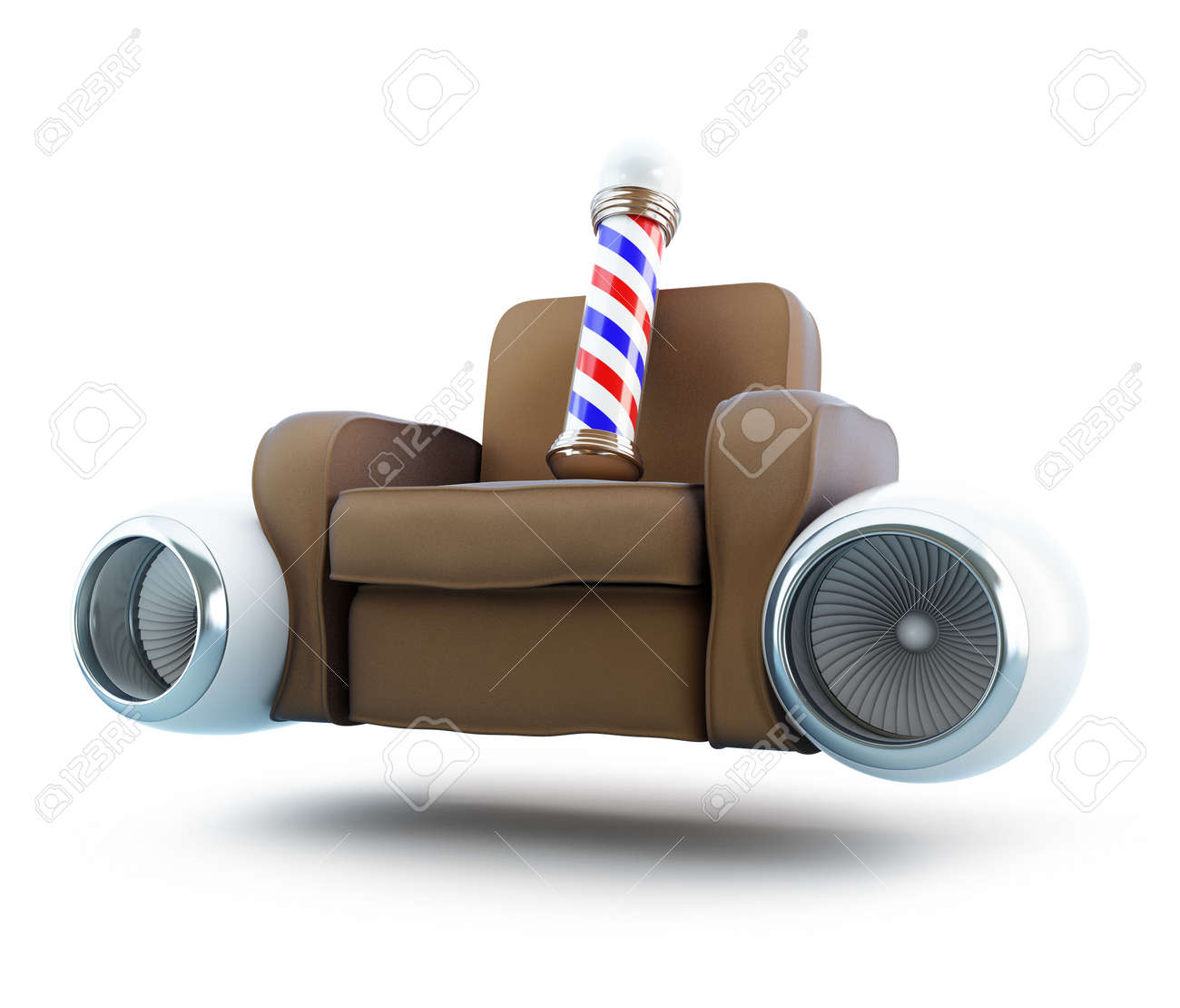 Schnell Friseur Zu Hause 3d Illustrationen Auf Einem Weissen