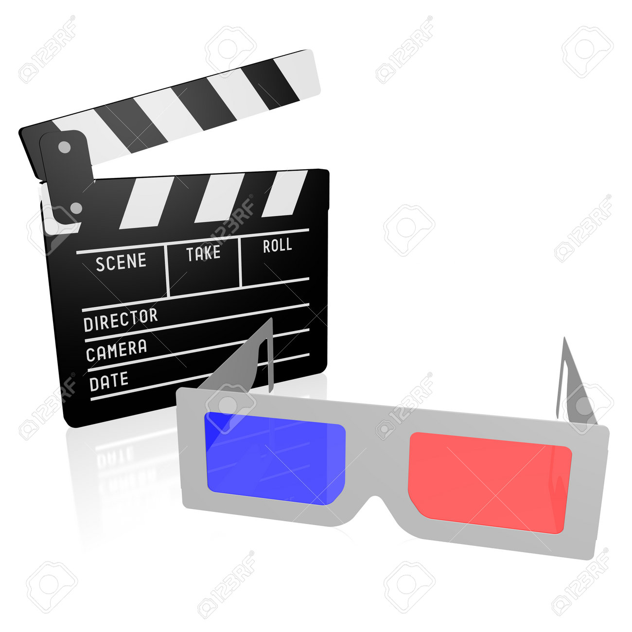 3d movies concept stock