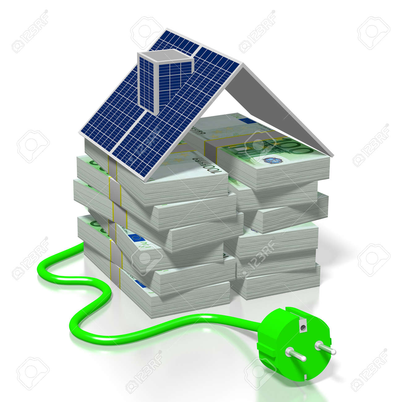 money solar panels concept