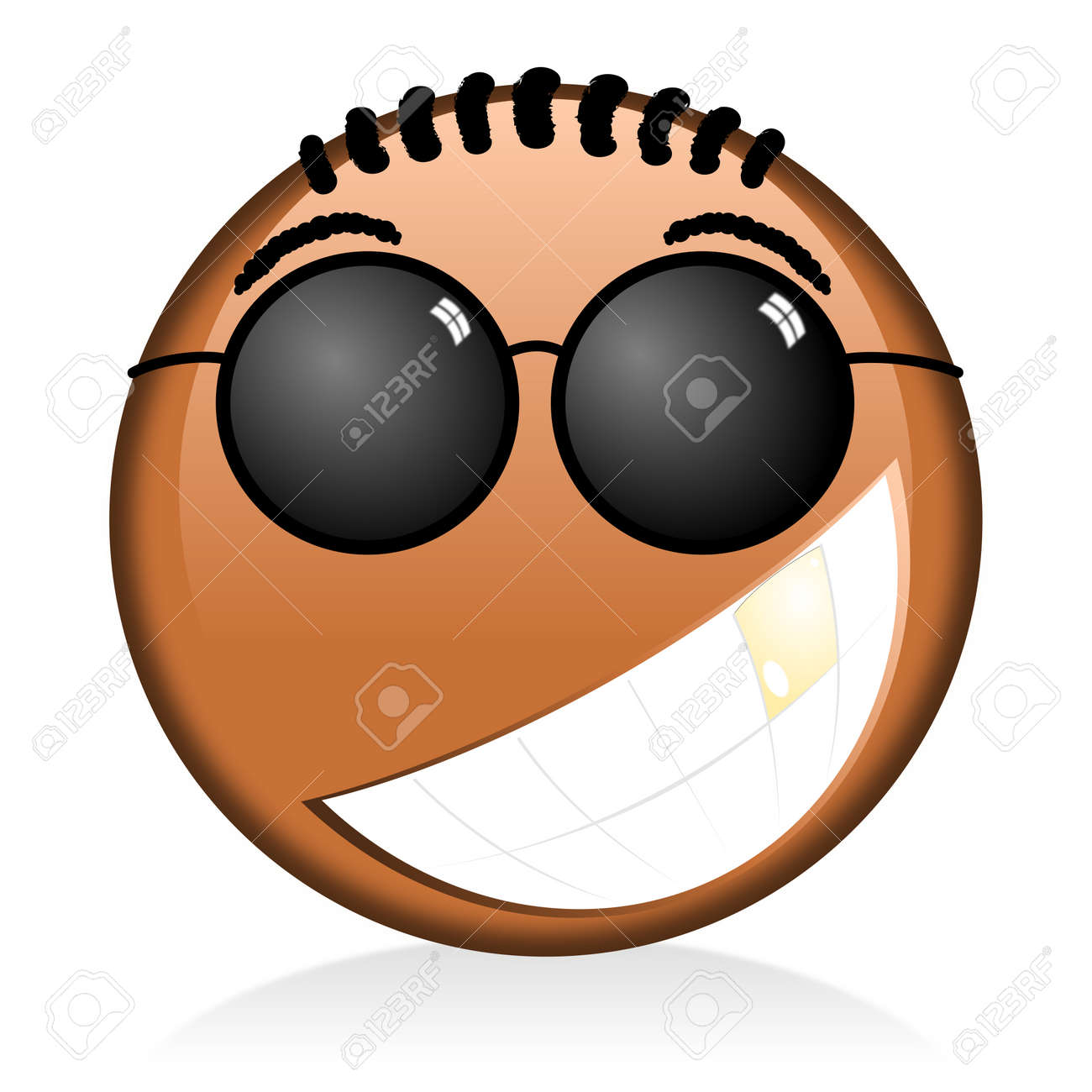 Black Emoji, Emoticon - Smile Stock Photo, Picture and Royalty