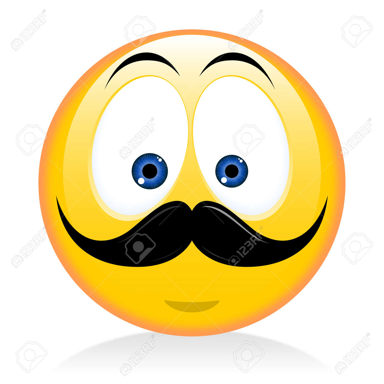 funny smiley face with mustache