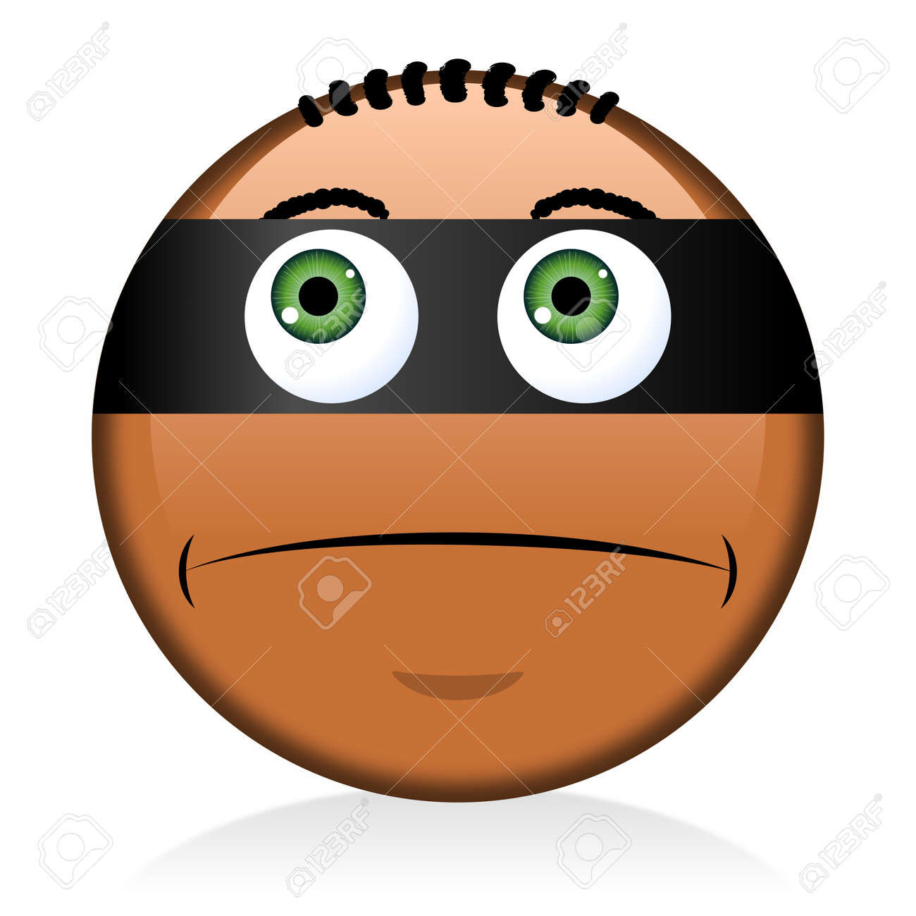 黒の絵文字 顔文字 強盗 の写真素材 画像素材 Image