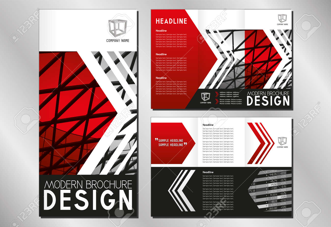 business trifold brochure flyer template a4 to dl format 3 x 99x210 mm