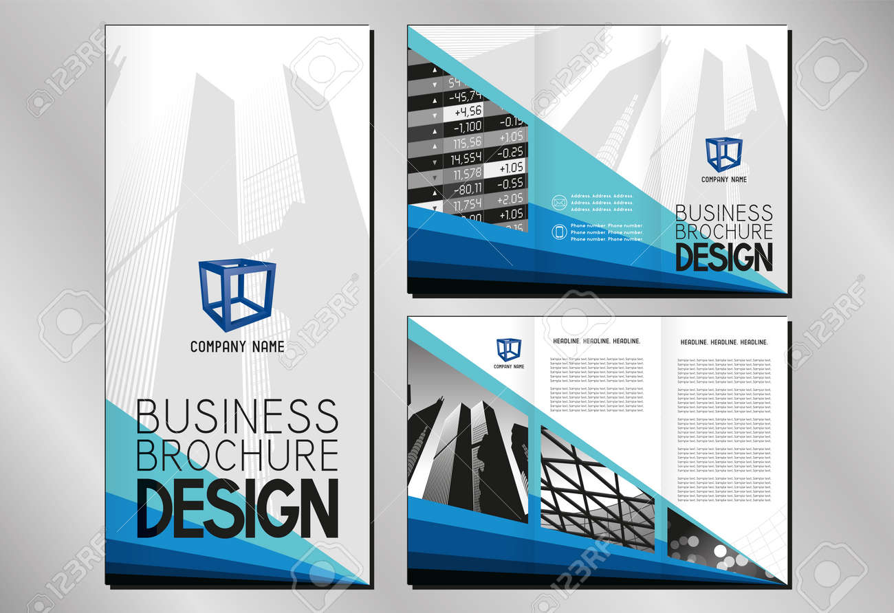 business trifold brochure flyer template a4 to dl format 3 x 99x210 mm