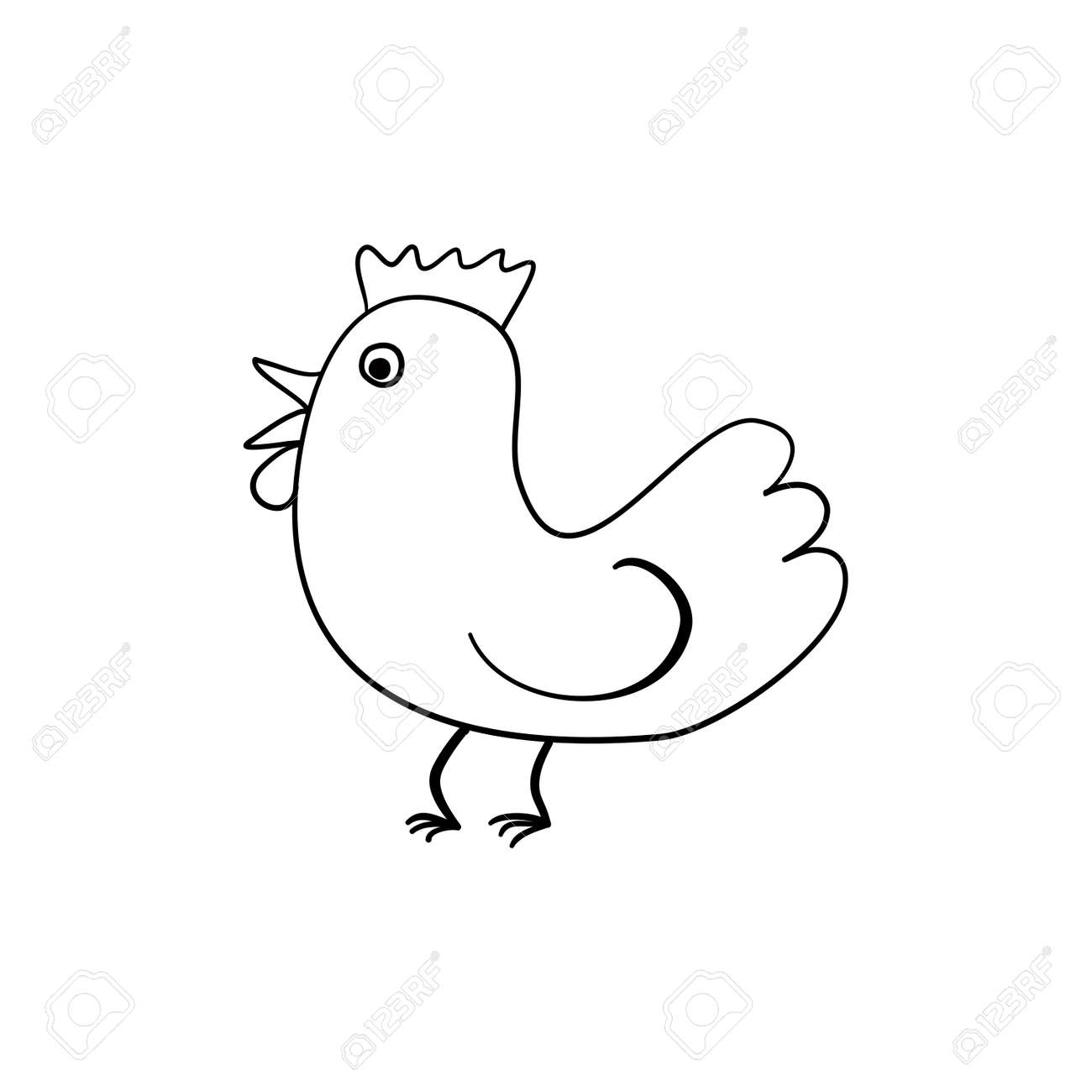 Simple Childish Outline Drawing Of Chicken, Hen Bird Animal. Coloring Book Element. Royalty Free SVG, Cliparts, Vectors, And Stock Illustration. Image 153514859. Simple Childish Outline Drawing Of Chicken, Hen Bird Animal. Coloring Book Element. Royalty Free SVG, Cliparts, Vectors, And Stock Illustration. Image 153514859.