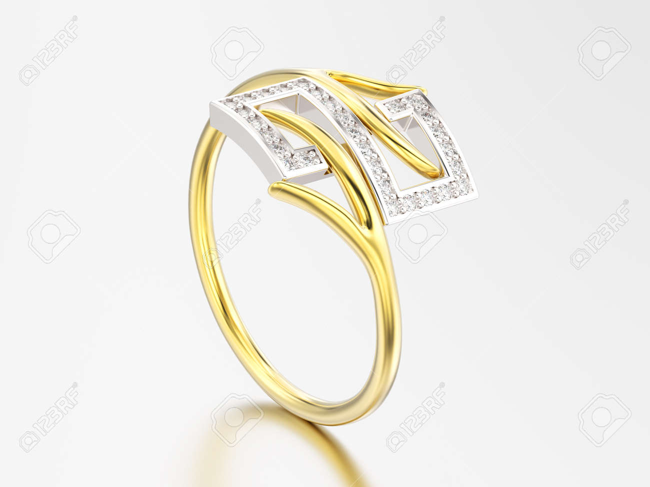 bague or jaune et blanc avec diamant bague or jaune et blanc avec diamant