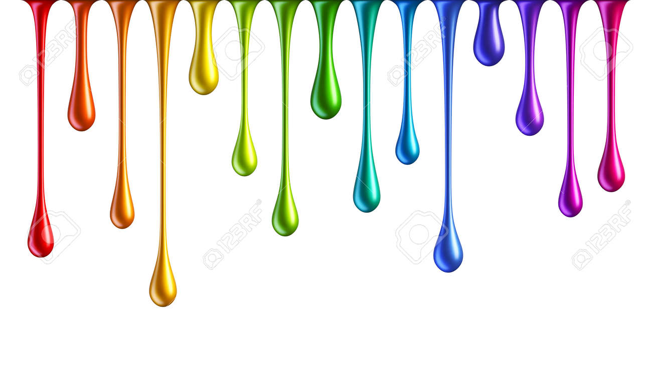 Colorful rainbow nail polish drops isolated on white background. Multicolored dripping paint - 124226883 Colorful rainbow nail polish drops isolated on white background. Multicolored dripping paint - 124226883
