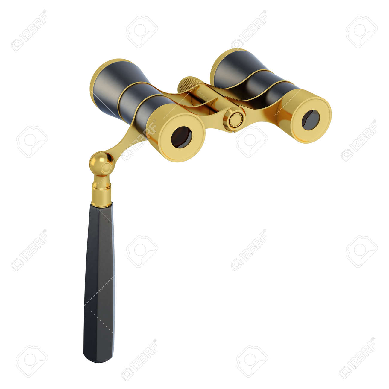 白い背景で隔離のオペラグラス 3 D のレンダリング イメージです の写真素材 画像素材 Image