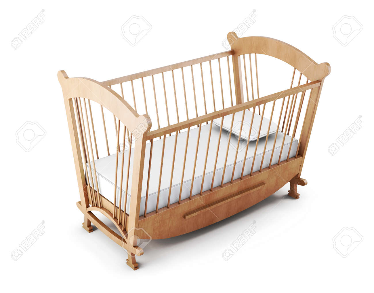 white wooden cot