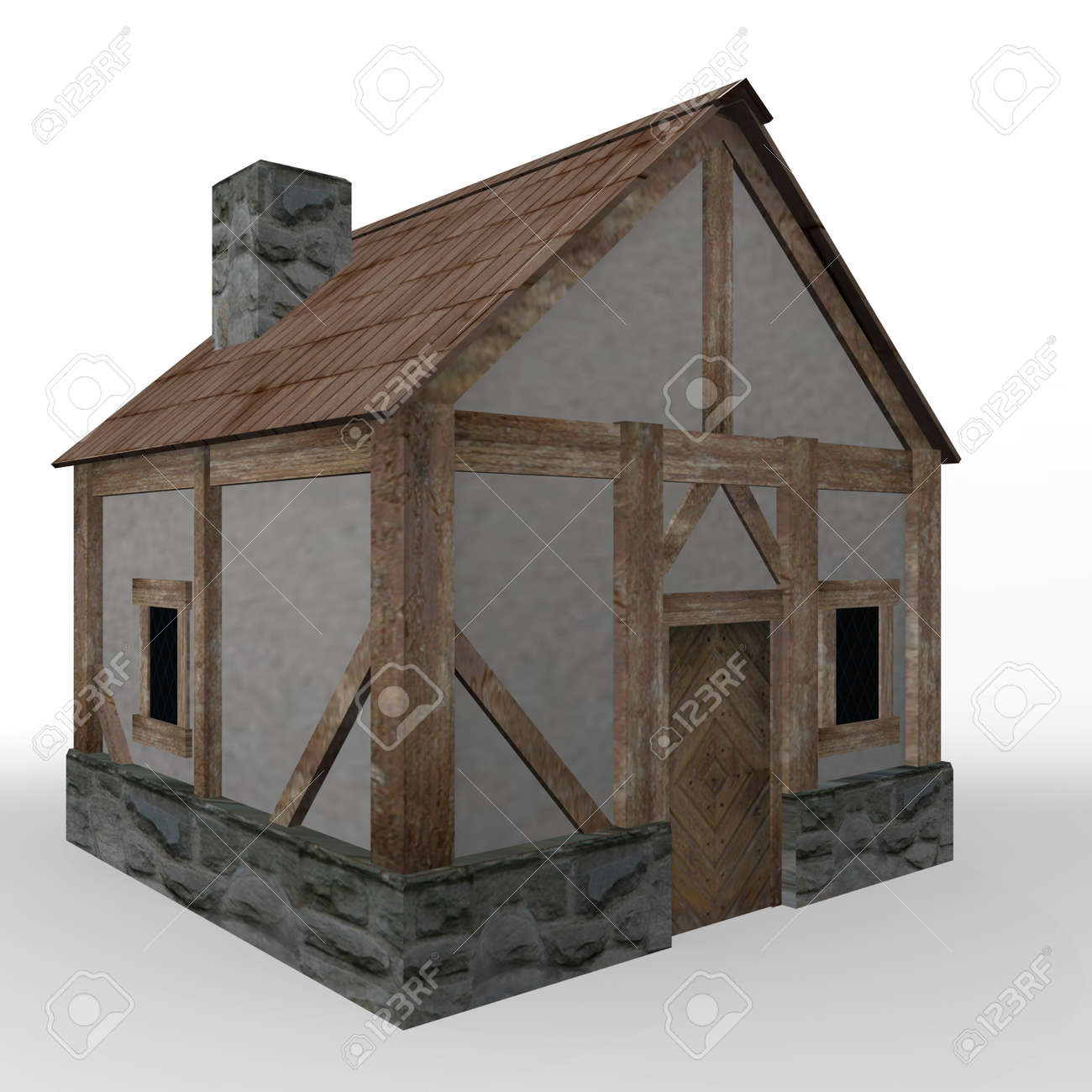 3d Render Of Medieval House Stock Photo Picture And Royalty Free