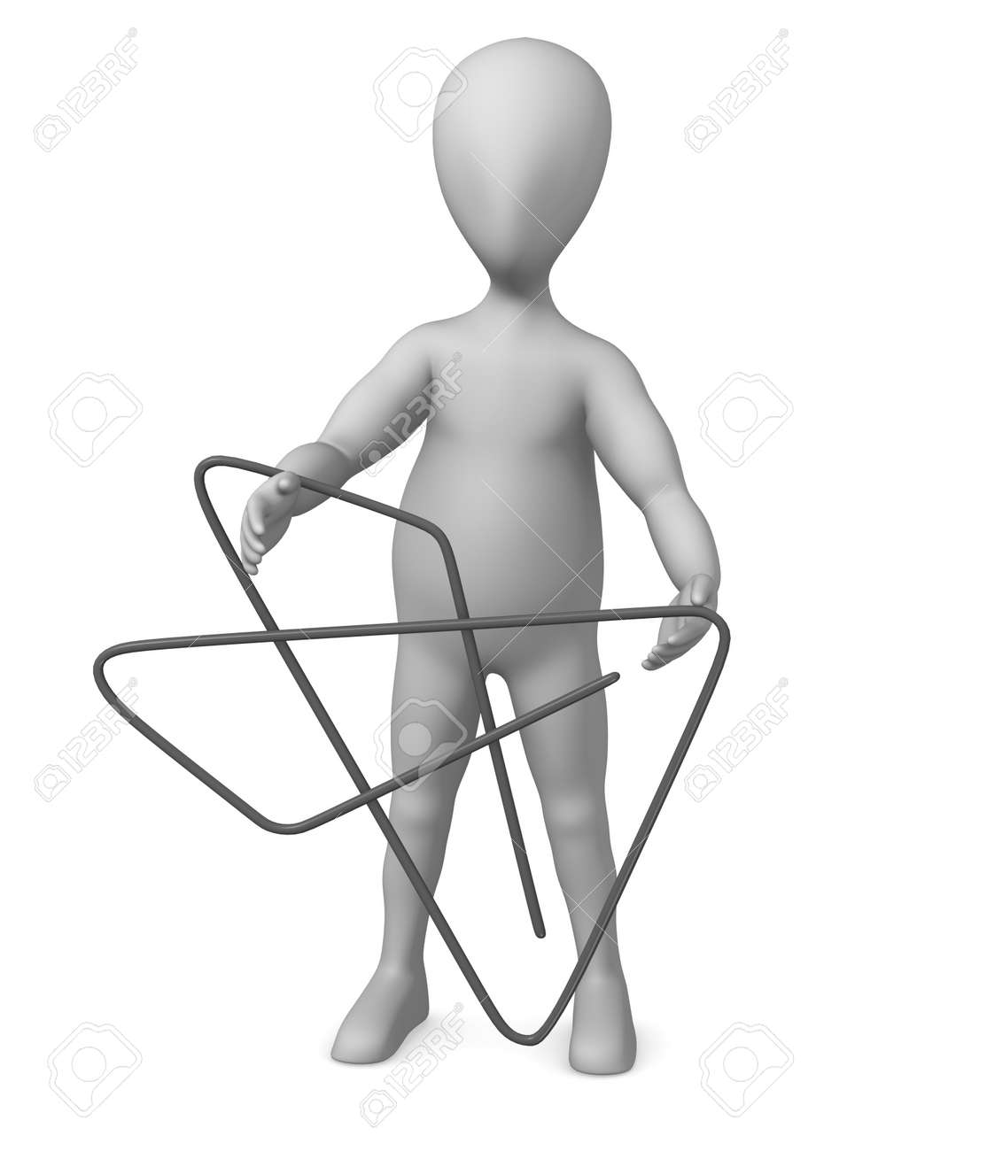 Rendu 3d De Personnage De Dessin Anime Avec Un Trombone Banque D Images Et Photos Libres De Droits Image