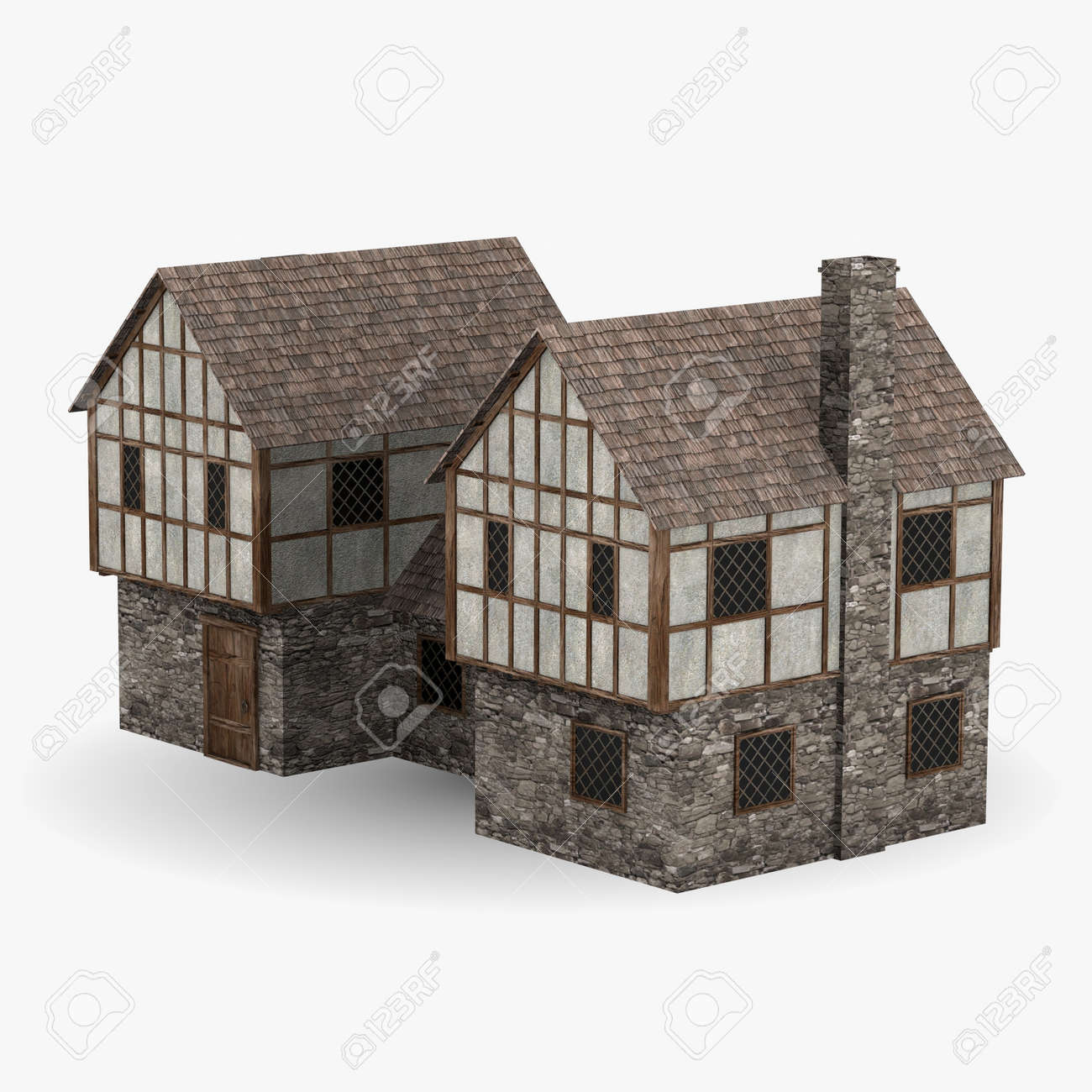 中世の建物の 3 D レンダリング の写真素材 画像素材 Image