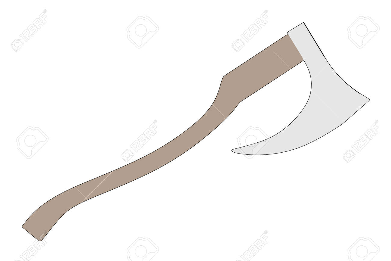 実行斧の漫画イラスト の写真素材 画像素材 Image