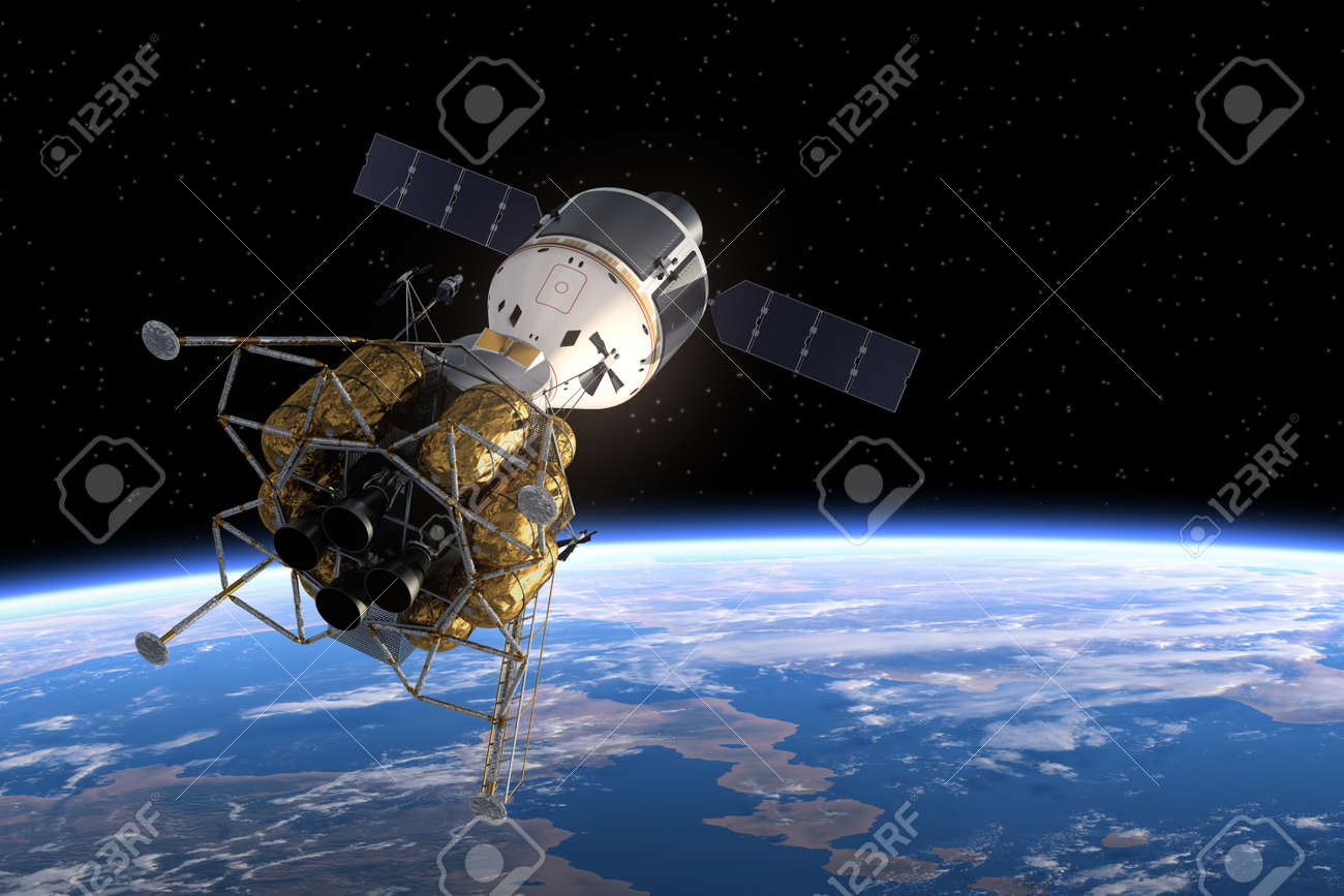 Interplanetary Space Station In Space. 3D Scene. - 47903870 Interplanetary Space Station In Space. 3D Scene. - 47903870