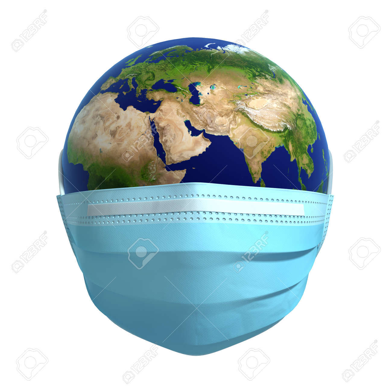 Earth In Medical Mask. Concept Of virus Protection - 141047176 Earth In Medical Mask. Concept Of virus Protection - 141047176
