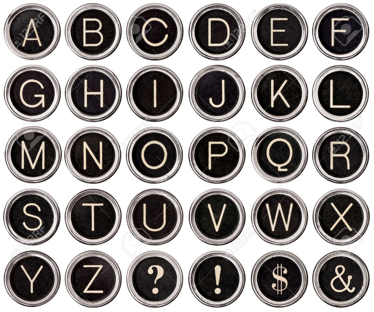 Como Se Cierra El Signo De Interrogacion En El Teclado Alfabeto Completo De Teclas De Máquina De Escribir De época Como Signo De  Dólar, Signo, Signos De Interrogación Y Exclamación Fotos, Retratos,  Imágenes Y Fotografía De Archivo Libres De Derecho. Image 16690042.