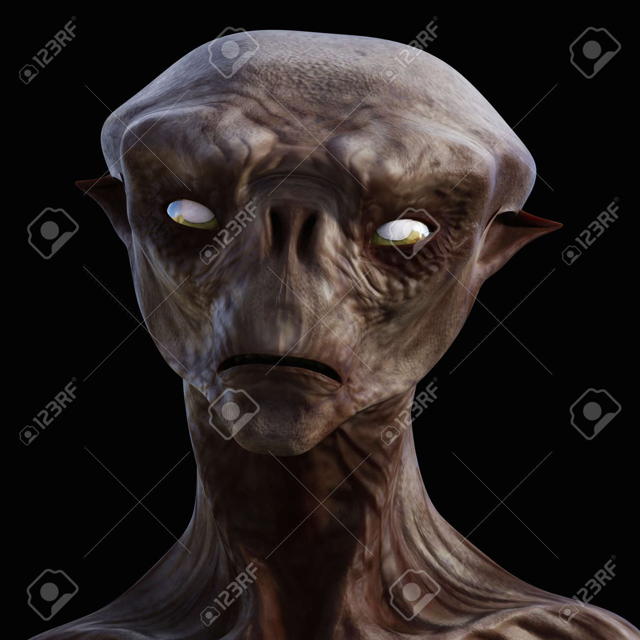 不気味な生き物のデジタル 3 D イラストレーション の写真素材 画像素材 Image