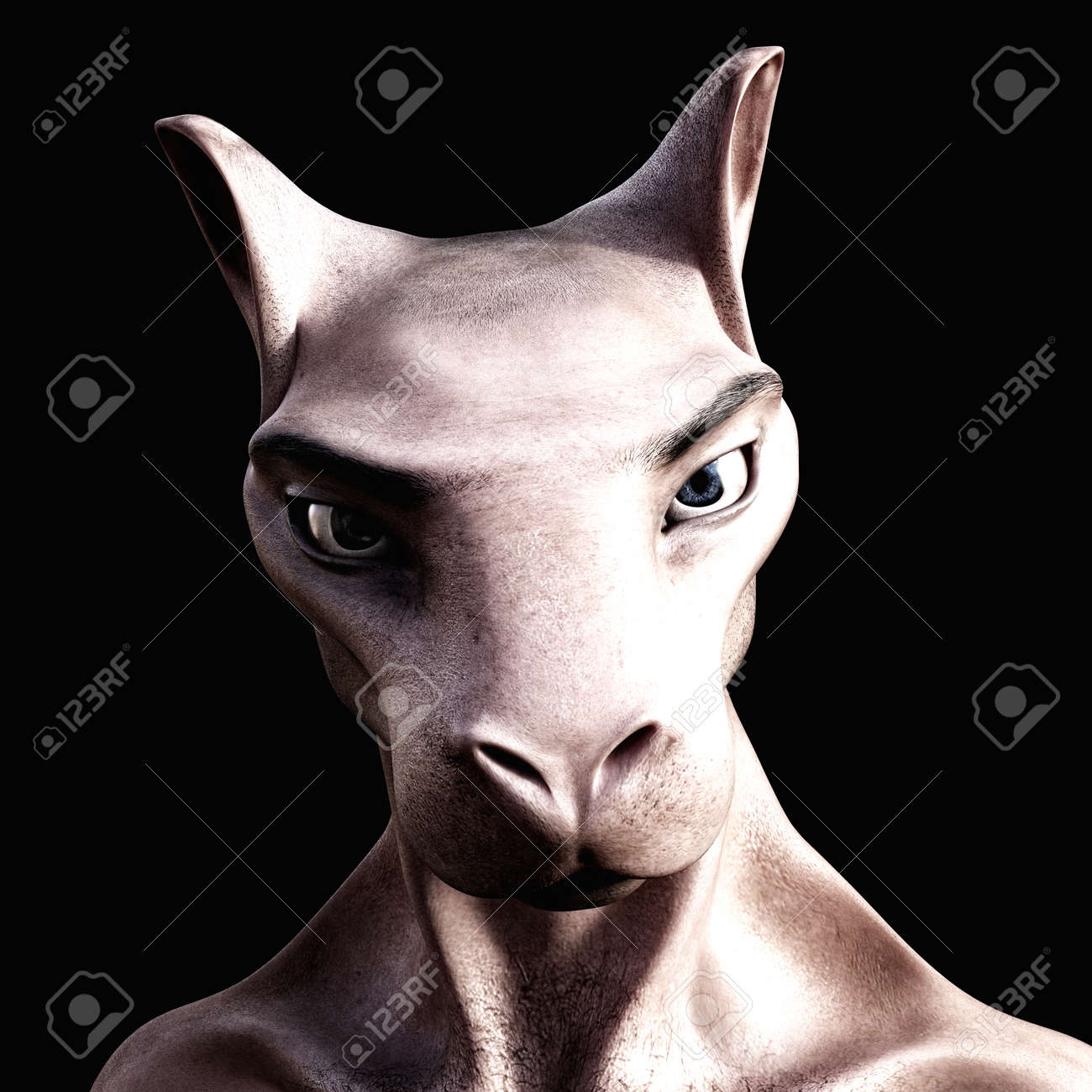 不気味な生き物のデジタル 3 D イラストレーション の写真素材 画像素材 Image