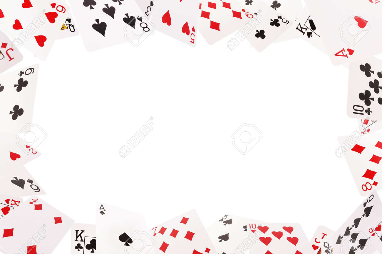 frame of playing cards on a white background cards picture frame