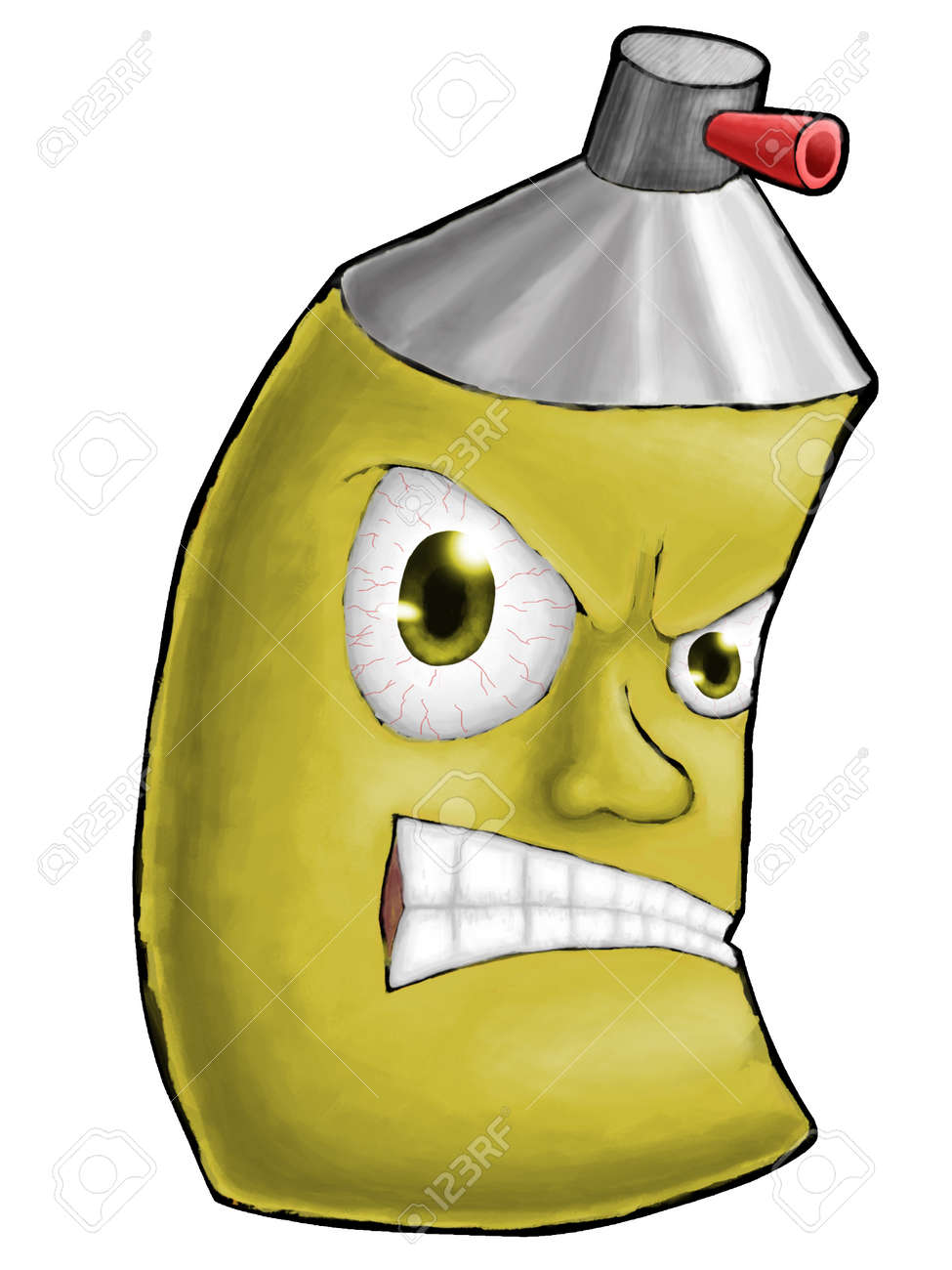 デジタル図面とマウスで絵を描く 漫画をスプレーします の写真素材 画像素材 Image