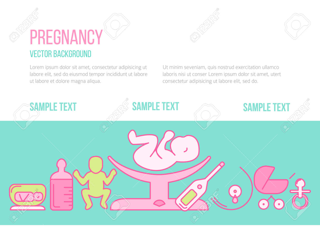 modern line style design card or poster template with obstetrics volunteer poster template