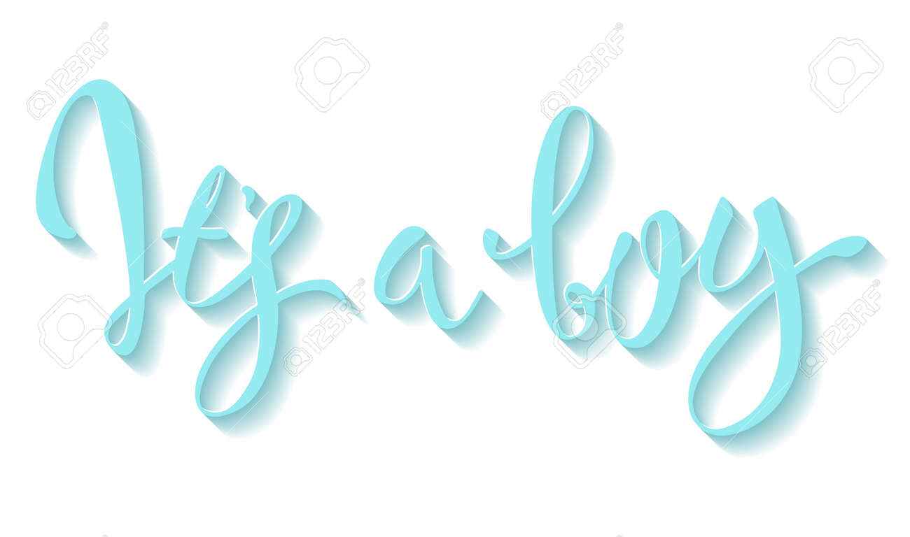 Letras De Caligrafia Es Un Nino Invitacion De Vector Dibujado A Mano Para El Baby Shower Para Un Nino Con Confeti Azul Brillante Letras De Caligrafia Es Un Nino Invitacion De Vector Dibujado A Mano Para El Baby Shower Para Un Nino Con Confeti Azul Brillante