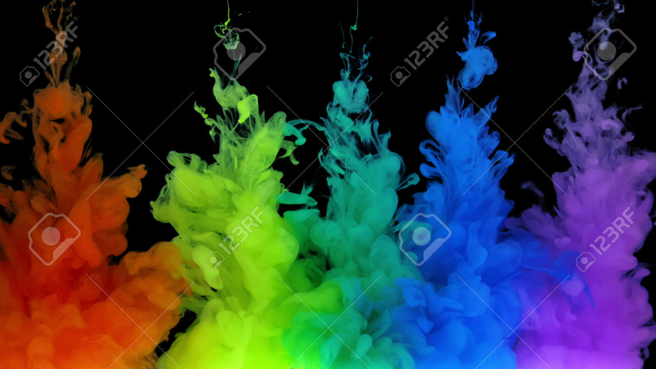 4k Multicolored composition from ink streams. ink streams from the rainbow spectrum float and mix in the center of the composition. Colorful abstract combination of acrylic rainbow colored black background. Ink in water, slow motion. - 140895290 4k Multicolored composition from ink streams. ink streams from the rainbow spectrum float and mix in the center of the composition. Colorful abstract combination of acrylic rainbow colored black background. Ink in water, slow motion. - 140895290