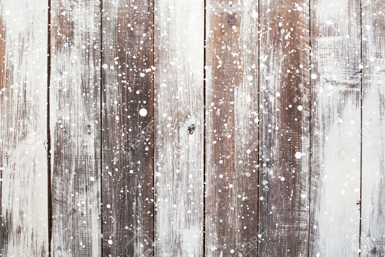Christmas background with falling snow over wooden background - 47396385 Christmas background with falling snow over wooden background - 47396385