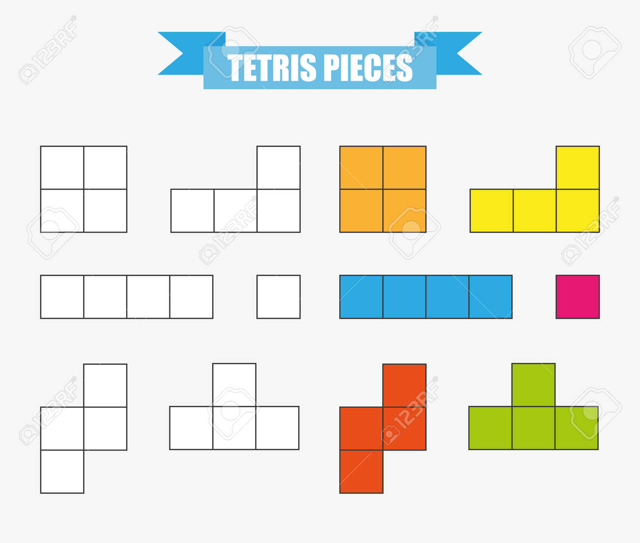 all tetris pieces
